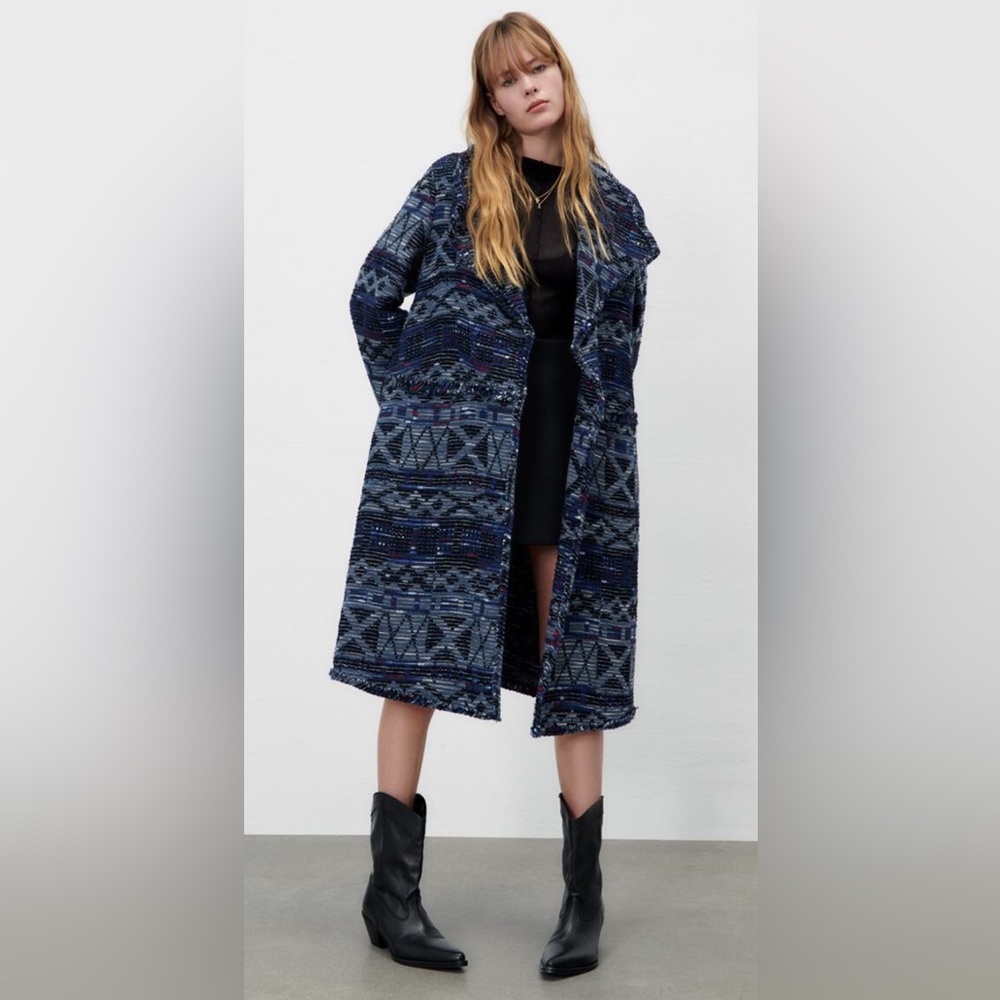 Zara limited edition jacquard overcoat